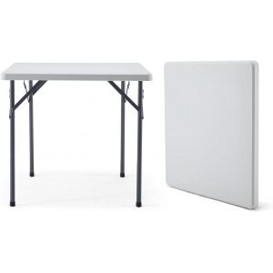 Ulteronixshop-Table Pliante 80x80cm Table De Jardin Carr&eacute;e Blanche Table De March&eacute; Aux Puces R&eacute;sistante Aux Intemp&eacute;ries Pour Le Jardin Bbq F&ecirc;te Cuisine - Neuf