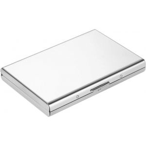1 Pcs Porte-Carte de Crédit Visite(Argent) Métallique avec la Technologie de Blocage RFID,Cool Etui de Carte de Visite Slim Métal - 6 Slots pour Vos Cartes de Crédit - Neuf