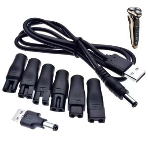 Eryi-Chargeur De Rasoir 5 V,Câble D'alimentation Usb 5 V Compatible,6 Fiches Usb Multifonction,Chargeur De Rasoir 5v Universel,Convient Pour Rasoir,Tondeuse À Cheveux,Purificateur D'air - Neuf