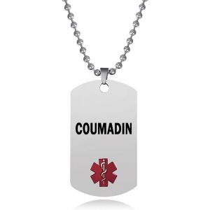 Kalanka-Collier D'identification Médicale Rouge Pour Homme Et Femme Avec Pendentif Gravé Au Laser En Acier Inoxydable - Neuf
