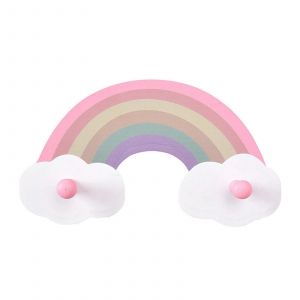 Porte-manteau avec 2 crochets, 2 pieces, porte-manteau arc-en-ciel, porte-manteau mural en bois, crochets muraux, porte-manteau pour chambre de bebe - Neuf