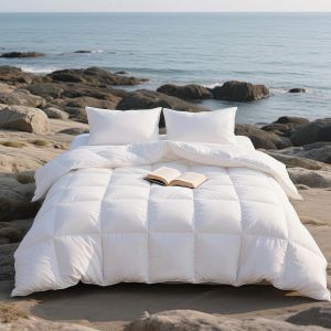 Ulteronixshop-Couette 220x240 4 Saisons 100% Plumes Et Duvet Moelleux, Couette 220x240 Temp&eacute;r&eacute;e 100% Coton Bio, Edredon Ultra Gonflante, Pour Les Personnes Allergiques, &Ouml;kotex & Rds - Neuf