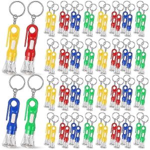 Lot de 100 mini porte-clés lampes de poche LED pour enfants, couleurs assorties, idéal pour le camping ou les fêtes-F - Neuf