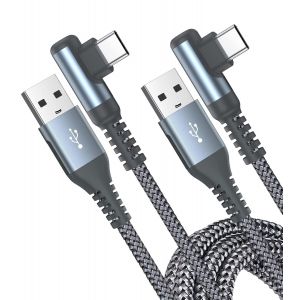 Câble Usb C Coudé 90 Degrés [1m+3m/Lot De 2] [Charge Rapide Compatible Pd&qc3.0] Compatible Avec Iphone 16 15 Plus Pro Max Samsung Galaxy S23/S22 Google Pixel Ps5 Autres Appareils Android Usb-C - Neuf