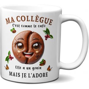 Eryi-Tasse-Mug - Ma Collègue C'est Comme Le Café Je L'adore - Idée Cadeau Entreprise Amie Travail Nouveau Job - Neuf