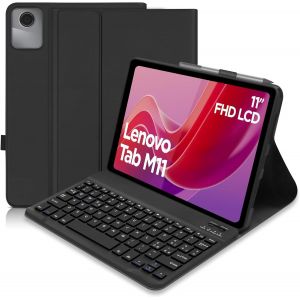 Chenquansarl-Clavier Étui Pour Lenovo Tab M11 2024 11""(Tb330/Tb331),Italien Qwerty Amovible Bluetooth Clavier,Étui Avec Support Stylet Pour Lenovo M11 Tablette 2023 11""-Noir - Neuf