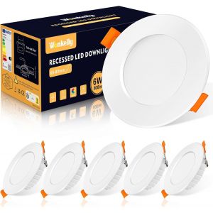 Spot LED Encastrable, 230V 6W Spots de Plafond, Blanc Neutre 4000K Led Spot Encastré, 600LM Étanchéité, Diamètre du Trou ¿68-80mm, IP44 Éclairage de Plafond pour salle de Salon Couloir Bain, Lot de 6 - Neuf