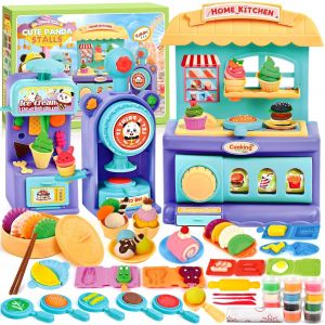 Pate A Modeler Enfant62 Accessoires Pate A ModelerP&acirc;te &agrave; Modeler Pour Enfants Coffret Pate A Modeler Pour Cr&eacute;er Des Hamburgers Et Des GlaceMoule Pate A ModelerCadeaux Enfants 2 3 4 Ans - Neuf