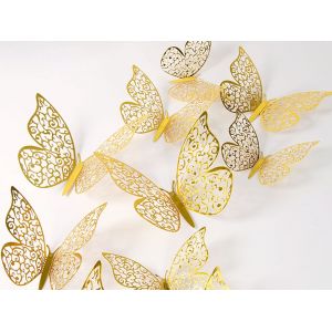 72 autocollants muraux papillons 3D pour la d&eacute;coration de la maison et des f&ecirc;tes - Neuf