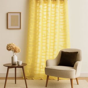 Voilage Color&eacute; Flash Motifs Ton Sur Ton - Neuf