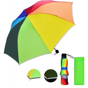 ERSHI-Parapluie pour enfant - Mini parapluie arc-en-ciel léger pour garçons et filles - Safety Reflex - Pour sac à dos ou voyage -[1621] - Neuf