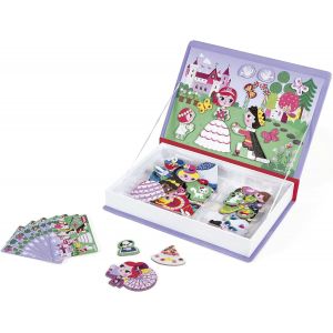 ERYI-- Magneti'Book Princesses - Jeu Éducatif Magnétique 55 Pièces - Dès 3 Ans, J02725, Violet - Neuf