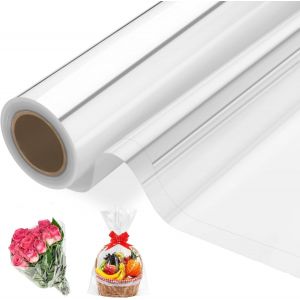 Rouleau De Cellophane,40cmx 30m Papier Transparent Emballage Papier Cadeau Transparent Cadeau Cellophane Pour Fleurs Bouquet Panier Cadeau Arts Craft - Neuf