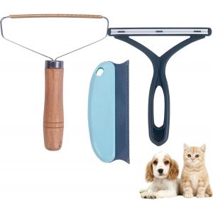 JGD-Lot de 3 rasoirs &agrave; peluches manuels, brosse &agrave; poils d'animaux, brosse &agrave; peluches, brosse &agrave; tapis, poils d'animaux, &eacute;pilateur de poils de chien, poils de chat, poils de chien, poils de chat, v&ecirc;tem - Neuf