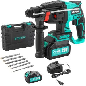 Perforateur sans fil, 6x forets, Batterie 20V 4.0Ah - Neuf