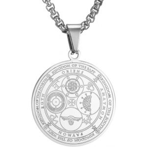 Kal-Collier Talisman De Médaille Sceau Des 7 Archanges Pour Homme Femme Talisman Pentagramme De Salomon Amulette De Protection MagiqueU2026 - Neuf