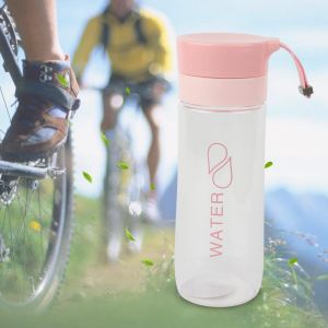 Hjlian Bouteille D'eau Portable De 560 Ml Pour Sports De Plein Air, Voyage, Anti-Fuite, Tasse A The, Rose - Neuf