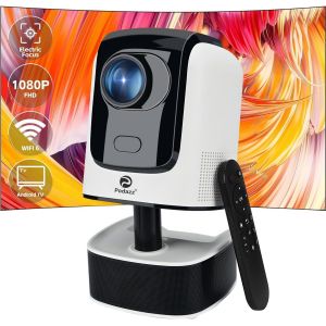 Mini Projecteur, Rétroprojecteur Portable 4K 12000 Lumen 5G WiFi 6 Bluetooth Projecteur Domestique 1080P Full HD Smart Vidéoprojecteur d'extérieur pour iOS/Android/HDMI/USB, E-Focus - Neuf