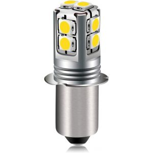 SEPT-Ampoule LED à base P13.5S de 6-40V Ampoule LED de rechange pour lampe de poche 4300K Blanc chaud 6V 9V 12V 18V 19,2V 24V Remplacement pour lampe de poche, lampe de travail, non polarité - Neuf