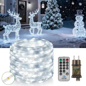 JGD-Guirlande Lumineuse de Noel, 50M 500 LEDs Guirlandes Lumineuses Int&eacute;rieure Exterieure, IP67 &Eacute;tanche, 8 Modes Guirlande LED pour Noel D&eacute;coration Chambre Jardin Anniversaire Mariage - Neuf