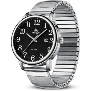 Montre Homme En Acier Inoxydable Avec Grand Cadran Num&eacute;rique,Facile &Agrave; Lire,Montre &Agrave; Quartz &Eacute;tanche Pour Hommes.[J90] - Neuf