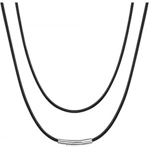 Bnhgc-Chaine Collier Cordon Cuir Homme Pour Pendentif Enfant Garçon Femme Ras De Cou Chaîne Cire Tressé Marron/Noir Largeur 2mm Longeur 41/46/51/55/61/66/71/76cm Bijoux Cadeau - Neuf