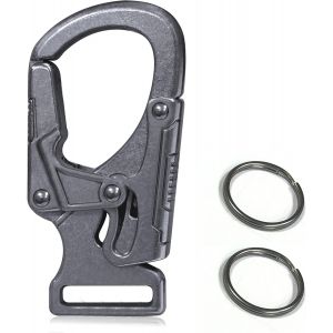 Tianyi-Mousqueton Porte-Clés En Alliage Gunmetal 4.8 Cm, Avec 2 Anneaux Pour Clés, Accroche Extérieur, Petit Porte-Clés Pour Homme Et Femme - Neuf