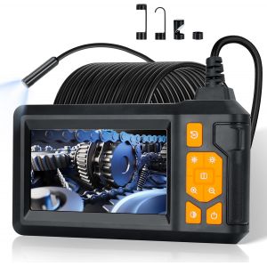 MEVRONISSHOP-Cam&eacute;ra Endoscopique, 1080P HD Endoscope Industriel, IP67 Camera Inspection Canalisation D'inspection &agrave; &Eacute;tanche IPS de 4.3"", 8 LED R&eacute;glables, Telescopique Camera C&acirc;ble Semi-Rigide 39,4FT, - Neuf