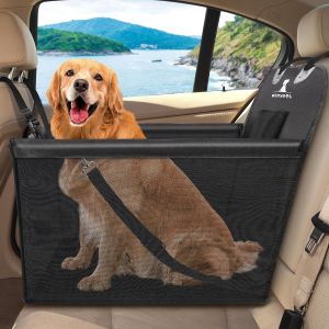 Eryi-Housse De Siège Pour Chien Filet Respirant En Pvc Siège Arrière De Voiture Avec Ceinture De Sécurité Imperméable Hamac De Transport Chien Voiture Housse De Rehausseur En Durable Oxford - Neuf