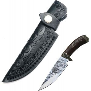 Fourreau Couteau Pour Ceinture,Etui Couteau Cuir,Étui En Cuir Fourreau Sac Poche,Gaine De Couteau Droite En Cuir,Etui Pour Couteau De Poche Pour La Chasse,Les Loisirs Et La Cuisine (Noir) - Neuf