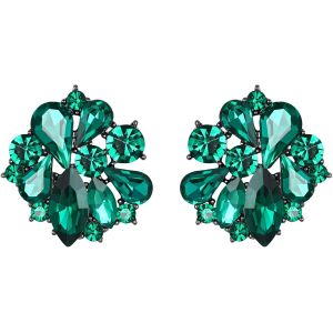 Kal-Boucles D'oreilles À Tige Percées Fleur Florales En Cristal Strass Pour Femme Filles - Neuf