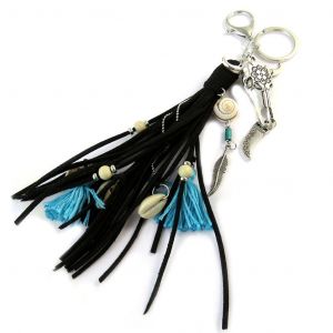 Promotion ! Bijoux De Sac / Porte-Cl&eacute;s 'navajos' Noir - 18 Cm - Neuf