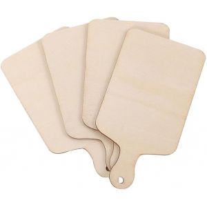 4pcs Diy Planche &Agrave; D&eacute;couper En Bois Plateau &Agrave; Beurre Sous-Verres Vierges Fromage Petite Planche &Agrave; Fromage Cuisson Bloc De Boucher Plateau Rustique Servant Pagaie Planche De - Neuf