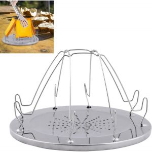 Lot de 4 grille-pain de camping pour réchaud à gaz, grille à pain pliable en acier inoxydable, mini grille-pain, accessoires de camping avec support pliable pour pique-nique, voyage, cuisinière à gaz - Neuf