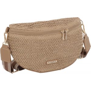 SJZG-Sac Banane Paille Tress&eacute;e Femme - Sac &Agrave; Bandouli&egrave;re Tiss&eacute; En Rotin - Besace De Plage D&iquest;&Eacute;t&eacute; Port&eacute; &Eacute;paule Portrine - Boh&egrave;me Tendance (Camel) - Neuf