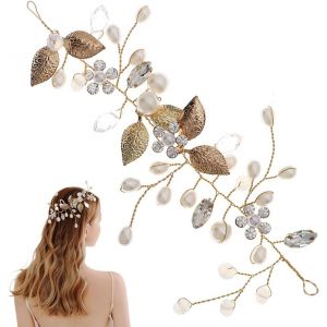 Kal-Serre Tête Mariage Cheveux Courts Vigne Fleur Elégant Coiffure Accessoires Cheveu Femme Bijoux De Fantaisie Pour Femmes Lady Female Et Woman Or X04719 - Neuf