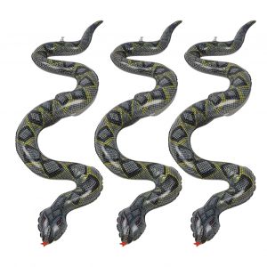 Lot de 3 serpents gonflables, gros python, python entier, accessoires effrayants, cobra, serpent gonflable - Neuf