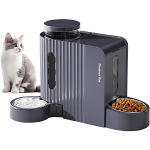 Mangeoire Automatique Pour Chat/Chien (3l*2) Avec Bol En Acier Inoxydable, Sans Électricité, Sans Bpa, Mangeoire Par Gravité (Couleur Grain De Bois Clair) - Neuf