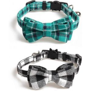 Collier De Chat Breakaway Avec Joli Noeud Papillon Et Cloche Pour Chatons Et Certains Chiots,R&eacute;glable - Neuf