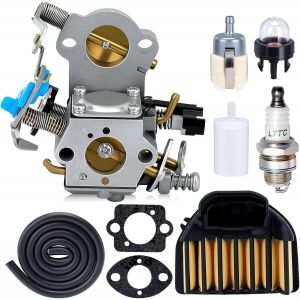 Carburateur pour Husqvarna 455 Rancher, Kit Complet avec Filtre a Air Bougie Ligne de Carburant, Compatible avec 455E 460 461 - Neuf