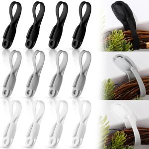 12 Pcs Organiseurs de Cordons pour Appareils &Eacute;lectrom&eacute;nagers Organisateur de C&acirc;bles Adh&eacute;sifs en Silicone pour Friteuse &agrave; Air Grille-Pain Accessoires de Remise de Dipl&ocirc;me (Noir,Blanc,Gris) - Neuf