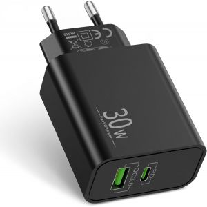Eryi-2-Port 30w Usb C Rapide Chargeur Pour Samsung Galaxy S25/Ultra S24/S23/S22/S21/S20, Note 20/10/9/8, A73/A53/A52/A35/A32/A25/A15, Pour Original 25w/18w Pd/Qc Chargeur Prise Adaptateur Secteur Typ - Neuf
