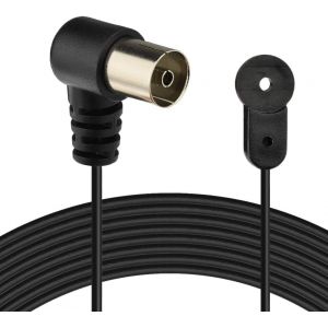 MEVRONISSHOP-C&acirc;ble Antenne Radio FM Chaine HiFi Interieur 75 ohms Coaxial Fil Antenne avec Adaptateur Femelle TV Compatible avec Tuner St&eacute;r&eacute;o Maison Denon Onkyo - Neuf