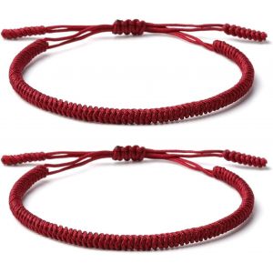 Eryi-2 Bracelets Porte-Bonheur Tibétains+Cadeau Bouddhiste!- Fait Main.Ajustable À Votre Poignet. Pour Hommes Et Femmes. Bracelets D'amitié En Tissu Tressé-Style Tibet-Bracelet Réglable - Neuf