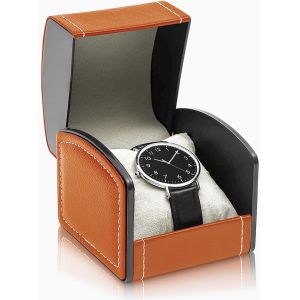 Kal-Boîtier De Montre Simple, Montre En Cuir Synthétique Avec Coussin Amovible, Boîte De Rangement Pour Bijoux, Boîte De Rangement Portable, Carrée, Support Pour Montres - Neuf