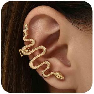 Kal-Boucle D'oreille Serpent Vintage Boucle D'oreille Serpent Doré Boucle D'oreille Serpent Punk Boucle D'oreille Serpent Boucle D'oreille Serpent Bijoux Pour Femmes Et Filles (Gauche) - Neuf