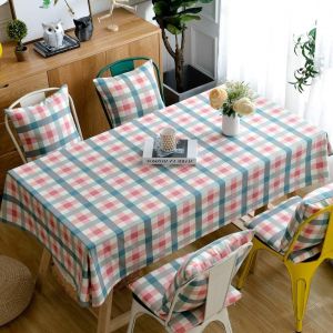 Serviettes De Table En Coton Et Lin De Style Europ&eacute;en Simple Et Moderne, Nappe Imperm&eacute;able &Agrave; Carreaux En Lin, Coussin De Table Inclus (Carr&eacute;e, 135 X 135 Cm) - Neuf