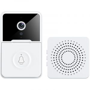 Sonnette intelligente Caméra HD sans fil Détection de mouvement PIR Alarme infrarouge Sonnette de sécurité Interphone WIFI Convient pour la maison, l'appartement et d'autres endroits. - Neuf