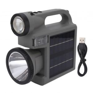 Lampe torche LED portable avec panneau solaire double face pour camping, chasse et urgence en plein air - Neuf