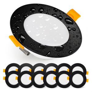 EMOS Spot LED Encastrable 230V, 5W / 500lm, Blanc neutre 4000K | Spot Salle de Bain, étanche IP54 pour l'extérieur et l'intérieur | Lot de 3 LED spots de plafond, extra plat, rond, couleur blanc - Neuf